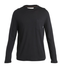 T-Shirt Icebreaker Men Merino 150 Tech Lite III LS Relaxed Pocket Tee Black