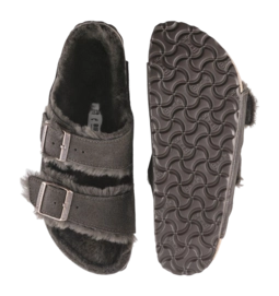 Slipper Birkenstock Arizona Shearling Suede Fur Herren Mocca Regular Causeways