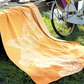Jacquard Plaid Ibena Sorrento Papillon Jaune Coton