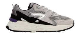 Baskets HUB Femme Grid S48 Cement Vintage Silver Black Off White Black