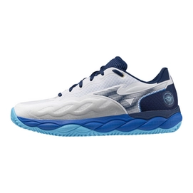 Tennis Shoe Mizuno Men Wave Enforce Court CC White Estate Blue River Blue