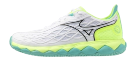 Tennisschoen Mizuno Women Wave Enforce Tour CC White Black Neo Lime