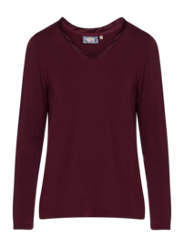 Pyjamashirt Essenza Women Luyza Uni Burgundy