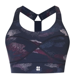 Brassière Sweaty Betty Women Power Medium Support Sports Blue Spray Camo