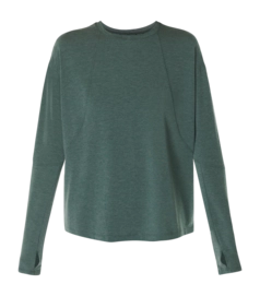 Long Sleeve T-Shirt Sweaty Betty Women Soft Flow Studio Trek Green