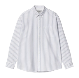 Chemise Carhartt WIP Unisexe L/S Dowlen Dowlen Stripe, White / White