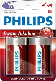 Batterij Philips LR20 / D Power Alkaline 1,5V 2 stuks