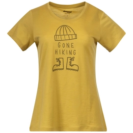T-Shirt Bergans Femme Graphic Wool Tee Light Olive Green/Olive Green-S