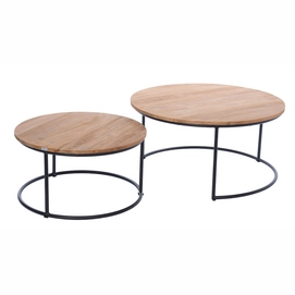 Loungetafel Miloo Home Tori ø90 cm Black Teak Natural
