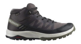 Wanderschuhe Salomon OUTRISE Mid GTX Damen Shale Black Deep Lichen Green