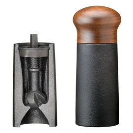 2---0074 Pepper mill - cast iron grinder - half & full
