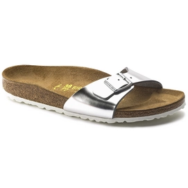Slippers Birkenstock Women Madrid Leather Silver Narrow