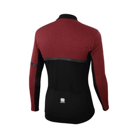 Fietsshirt Sportful Men Giara Warm Top Black Wine Melange Black