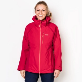 Winterjas Jack Wolfskin Women Cascade Pass 3in1 True Red
