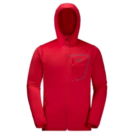 Vest Jack Wolfskin Men Hydropore Hooded Ruby Red