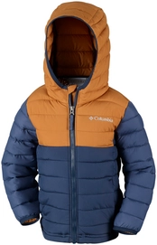 Jas Columbia Youth Powder Lite Boys Hooded Collegiate Navy Canyon Gold