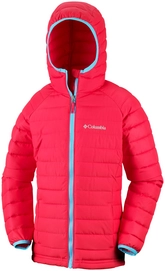 Jas Columbia Youth Powder Lite Girls Hooded Red Camellia