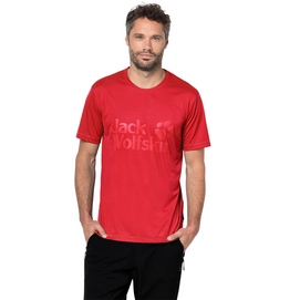 T-Shirt Jack Wolfskin Men Rock Chill Logo Peak Red