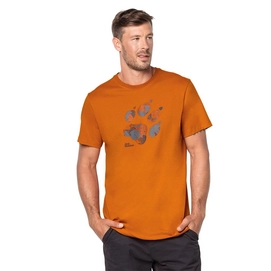 T-Shirt Jack Wolfskin Men Marble Paw Desert Orange