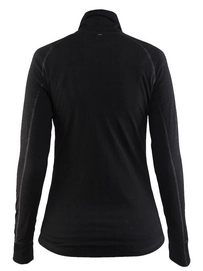 Skipully Craft Nordic Wool Zip Neck Women Black Grey