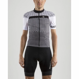 Fietsshirt Craft Men Route Jersey White Black