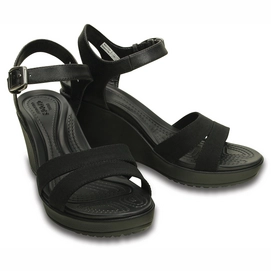 Sandaal Crocs Leigh II Ankle Strap Wedge Black