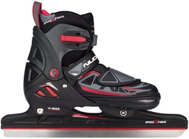 Norenschaats Nijdam Boys Semi-softboot Skate Combo Zwart Rood Antraciet