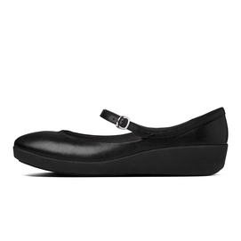 Ballerina FitFlop F-Pop™ Mary Jane Leather All Black