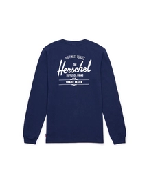 Trui Herschel Supply Co. Men's Long Sleeve Tee Classic Logo Peacoat White