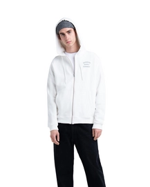 Vest Herschel Supply Co. Men's Full Zip Hoodie Stack Logo Blanc de Blanc Grey