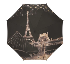 Parapluie Y-Not long AC Paris La Nuit Noir et Doré
