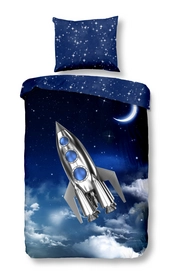 Dekbedovertrek Good Morning Kids Rocket Blue Katoen