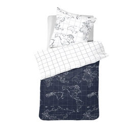 Bettwäsche Cinderella Globe Navy Perkal