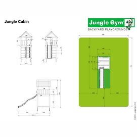 Speelset Jungle Gym Jungle Cabin + Balcony Donkergroen