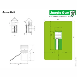 Speelset Jungle Gym Jungle Cabin + Bridge Rood