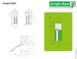 Speelset Jungle Gym Jungle Cabin + Climb X'tra Groen