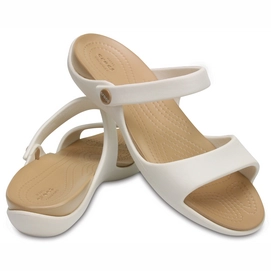 Sandaal Crocs Cleo V Sandal Women Oyster/Gold
