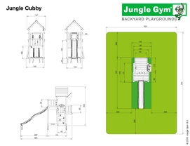 Speelset Jungle Gym Jungle Cubby + Bridge Fuchsia
