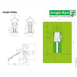 Speelset Jungle Gym Jungle Cubby + Climb X'tra Donkergroen