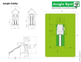 Speelset Jungle Gym Jungle Cubby + Train Blauw