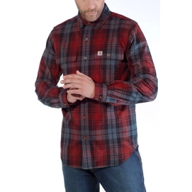 Blouse Carhartt Men L/S Hubbard Slim Fit Flannel Shirt Dark Crimson