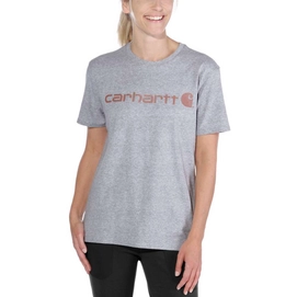 T-Shirt Carhartt Women Wk195 Workwear Logo Graphic S/S Heather Grey