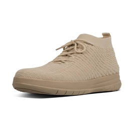 FitFlop Men Uberknit™ Slip On High Top Sneaker In Waffle Knit Light Sand