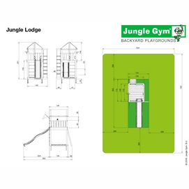Speelset Jungle Gym Jungle Lodge + Balcony Rood