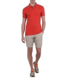 Polo Napapijri Men Taly SS Stripe Bright Red