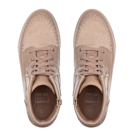 FitFlop Gianini™ Lace-Up Faux-Pony/Crinkle Patent Taupe