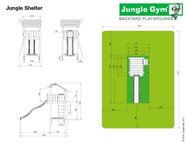 Speelset Jungle Gym Jungle Shelter + Climb X'tra Groen