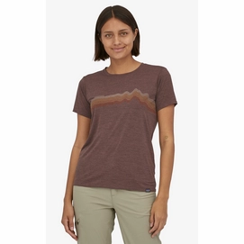 2---T-Shirt Patagonia Women Cap Cool Daily Graphic Shirt Ridge Rise Stripe Cone Brown X-Dye-3