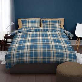 Dekbedovertrek Romanette Banff Blauw Grijs Flanel