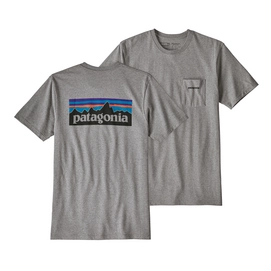 T-shirt Patagonia Men's P-6 Logo Pocket Responsibili-Tee Gravel Heather